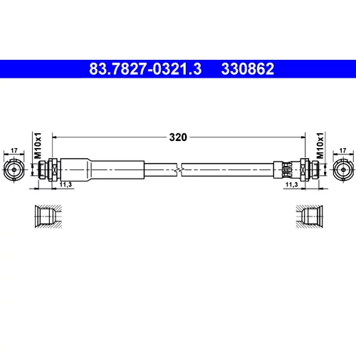 Brzdová hadica ATE 83.7827-0321.3