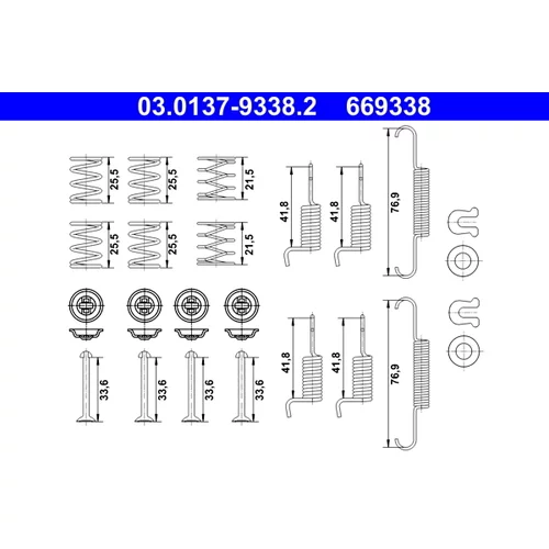 Sada príslušenstva čeľustí parkovacej brzdy ATE 03.0137-9338.2
