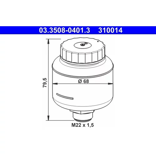 Vyrovnávacia nádobka na brzdovú kvapalinu ATE 03.3508-0401.3