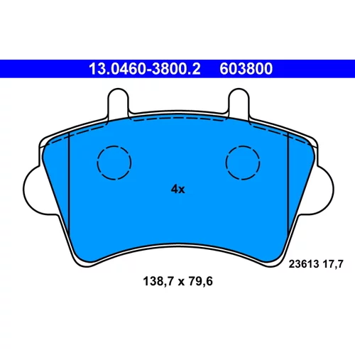 Sada brzdových platničiek kotúčovej brzdy ATE 13.0460-3800.2