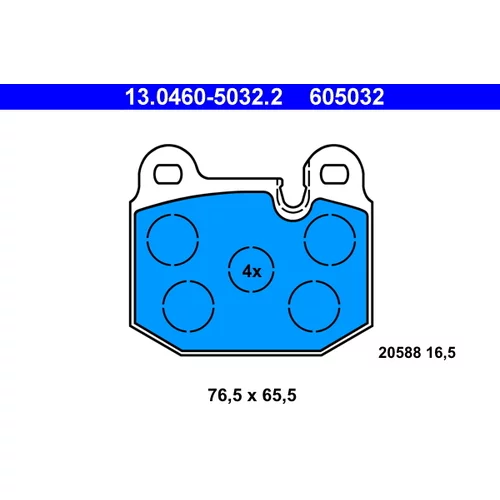 Sada brzdových platničiek kotúčovej brzdy ATE 13.0460-5032.2