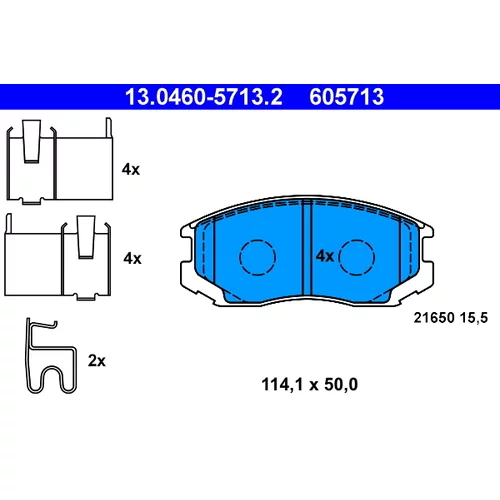 Sada brzdových platničiek kotúčovej brzdy ATE 13.0460-5713.2