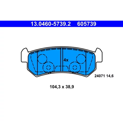 Sada brzdových platničiek kotúčovej brzdy ATE 13.0460-5739.2