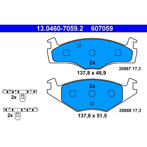 Sada brzdových platničiek kotúčovej brzdy ATE 13.0460-7059.2