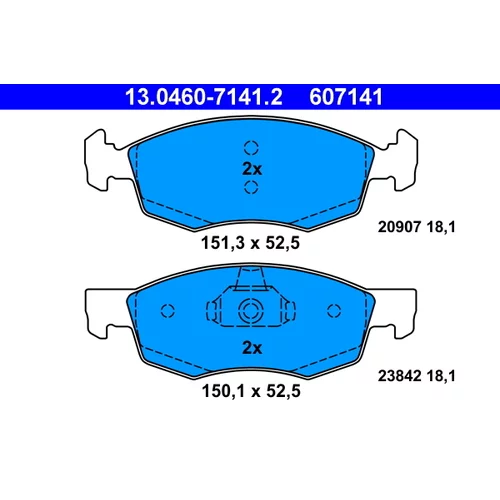 Sada brzdových platničiek kotúčovej brzdy ATE 13.0460-7141.2