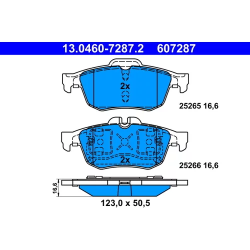 Sada brzdových platničiek kotúčovej brzdy ATE 13.0460-7287.2