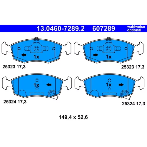 Sada brzdových platničiek kotúčovej brzdy ATE 13.0460-7289.2 - obr. 1