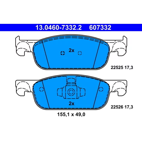 Sada brzdových platničiek kotúčovej brzdy ATE 13.0460-7332.2