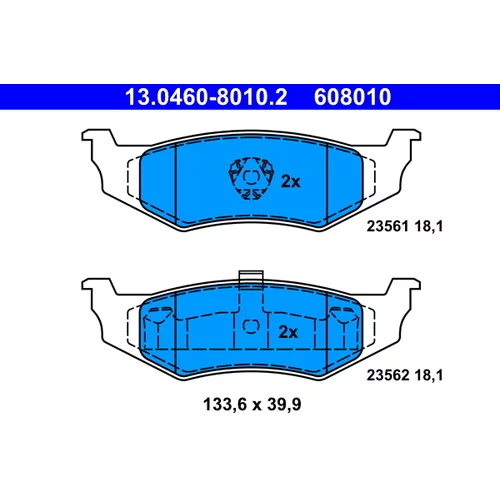 Sada brzdových platničiek kotúčovej brzdy ATE 13.0460-8010.2