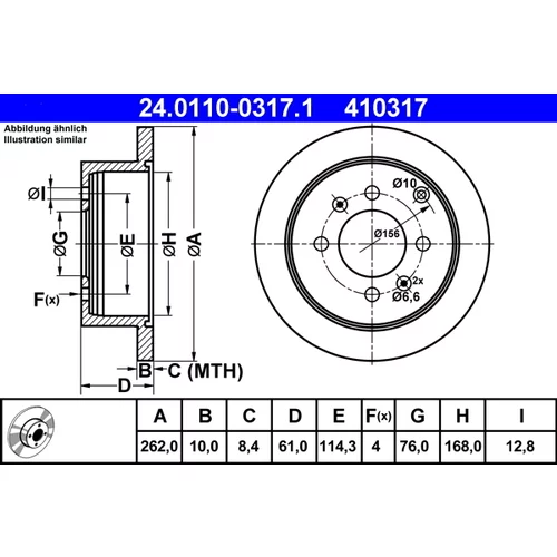 Brzdový kotúč ATE 24.0110-0317.1