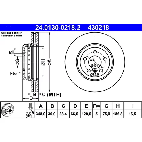 Brzdový kotúč ATE 24.0130-0218.2