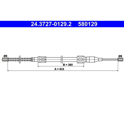 Ťažné lanko parkovacej brzdy ATE 24.3727-0129.2