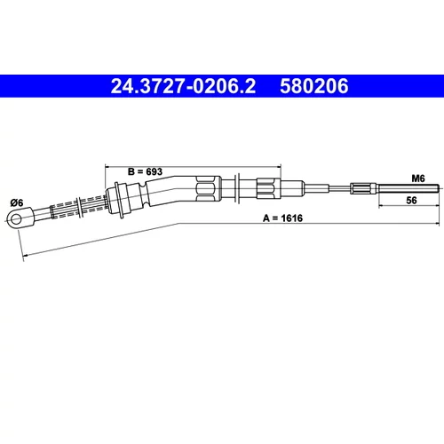 Ťažné lanko parkovacej brzdy ATE 24.3727-0206.2