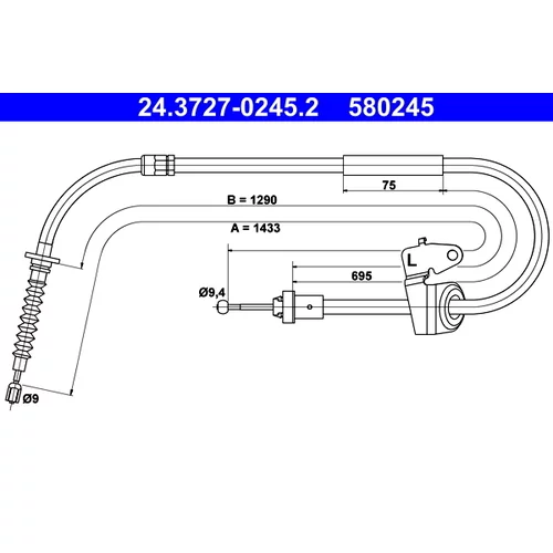 Ťažné lanko parkovacej brzdy ATE 24.3727-0245.2