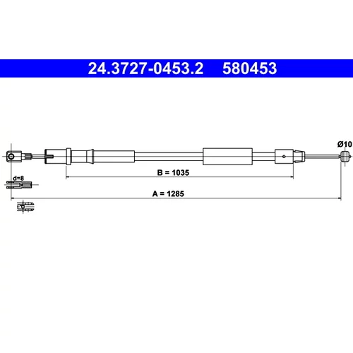 Ťažné lanko parkovacej brzdy ATE 24.3727-0453.2