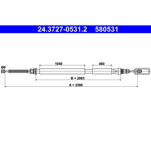 Ťažné lanko parkovacej brzdy ATE 24.3727-0531.2