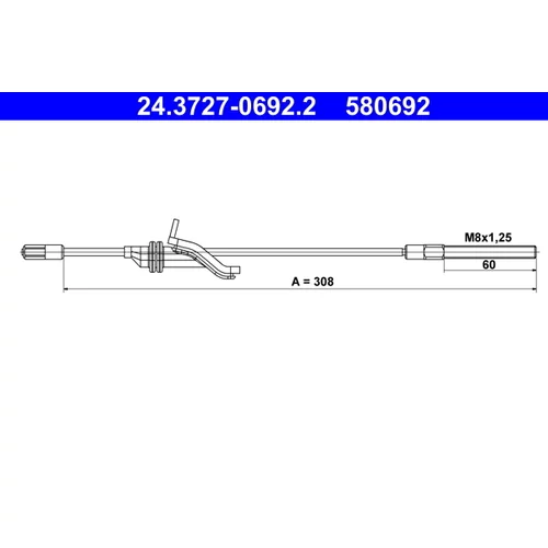 Ťažné lanko parkovacej brzdy ATE 24.3727-0692.2