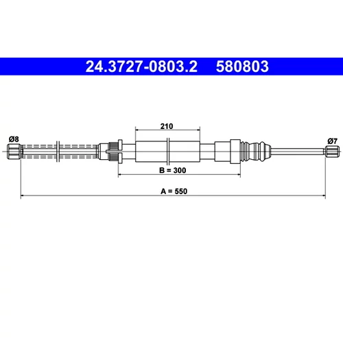 Ťažné lanko parkovacej brzdy ATE 24.3727-0803.2