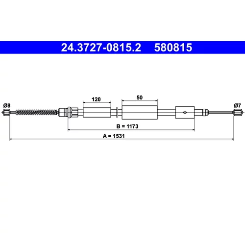 Ťažné lanko parkovacej brzdy ATE 24.3727-0815.2