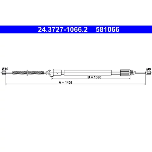 Ťažné lanko parkovacej brzdy ATE 24.3727-1066.2