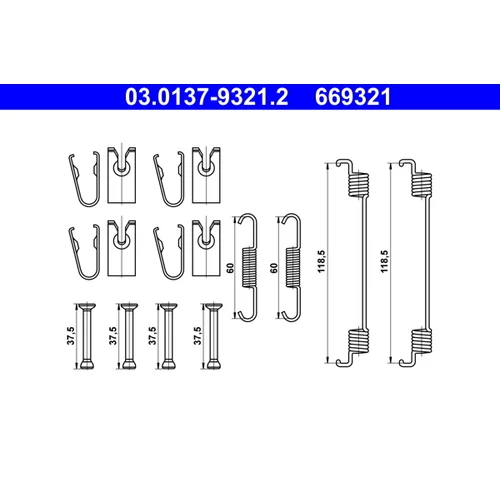 Sada príslušenstva brzdovej čeľuste ATE 03.0137-9321.2