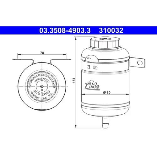 Vyrovnávacia nádobka na brzdovú kvapalinu ATE 03.3508-4903.3