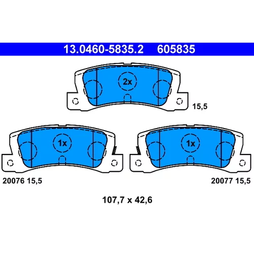 Sada brzdových platničiek kotúčovej brzdy ATE 13.0460-5835.2
