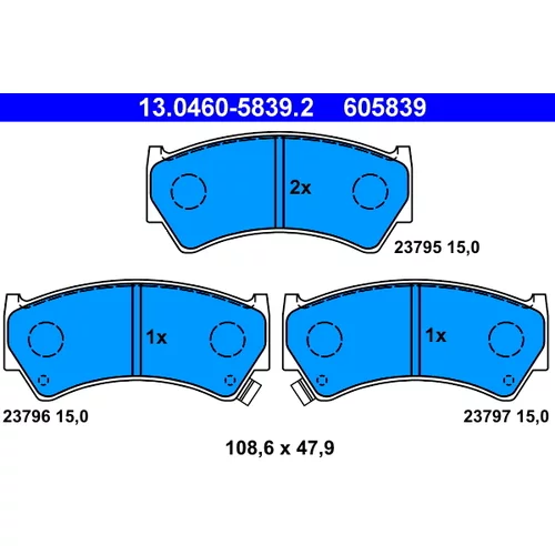 Sada brzdových platničiek kotúčovej brzdy ATE 13.0460-5839.2