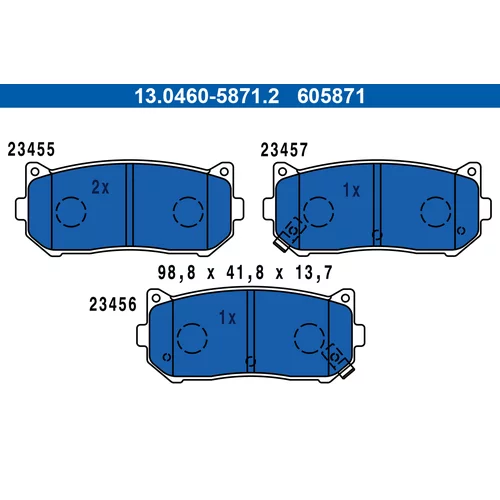 Sada brzdových platničiek kotúčovej brzdy ATE 13.0460-5871.2