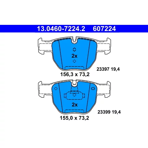 Sada brzdových platničiek kotúčovej brzdy ATE 13.0460-7224.2