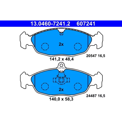 Sada brzdových platničiek kotúčovej brzdy ATE 13.0460-7241.2