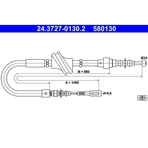 Ťažné lanko parkovacej brzdy ATE 24.3727-0130.2