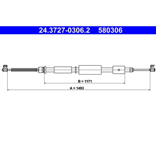 Ťažné lanko parkovacej brzdy ATE 24.3727-0306.2