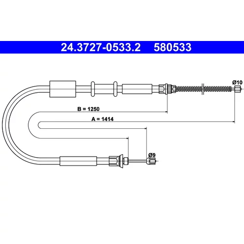 Ťažné lanko parkovacej brzdy ATE 24.3727-0533.2