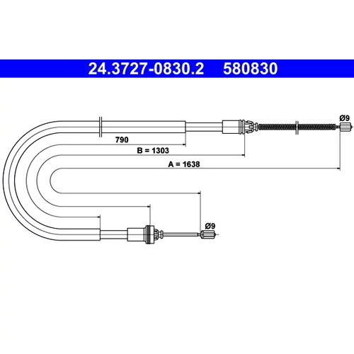 Ťažné lanko parkovacej brzdy ATE 24.3727-0830.2