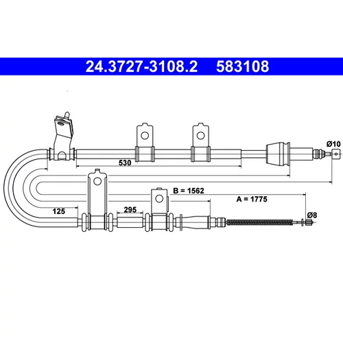 Ťažné lanko parkovacej brzdy ATE 24.3727-3108.2