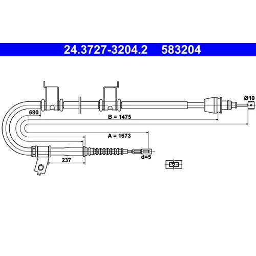 Ťažné lanko parkovacej brzdy ATE 24.3727-3204.2