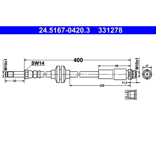 Brzdová hadica ATE 24.5167-0420.3