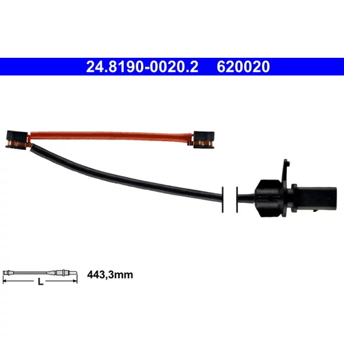 Výstražný kontakt opotrebenia brzdového obloženia ATE 24.8190-0020.2