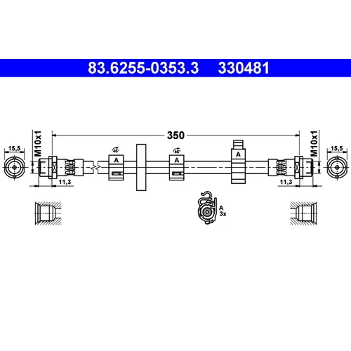 Brzdová hadica ATE 83.6255-0353.3
