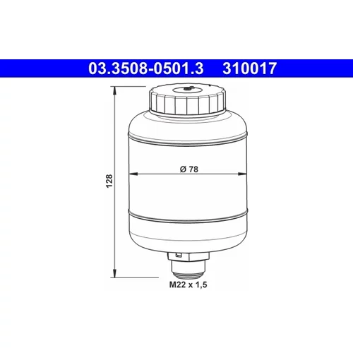 Vyrovnávacia nádobka na brzdovú kvapalinu ATE 03.3508-0501.3