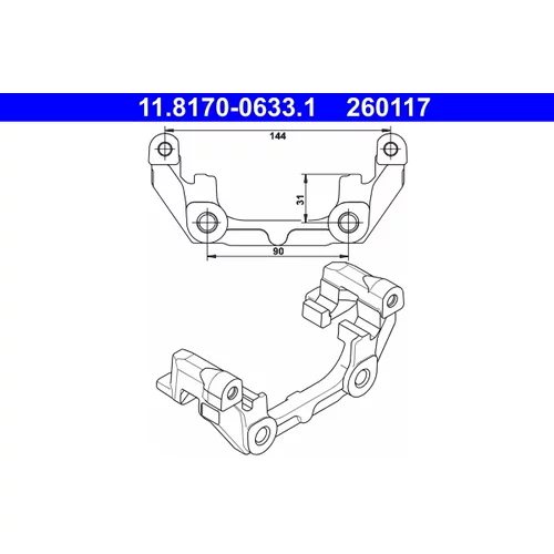 Držiak brzdového strmeňa ATE 11.8170-0633.1