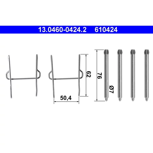 Sada príslušenstva obloženia kotúčovej brzdy ATE 13.0460-0424.2