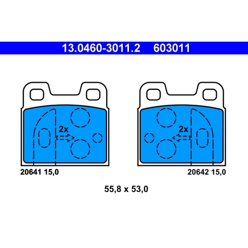 Sada brzdových platničiek kotúčovej brzdy ATE 13.0460-3011.2