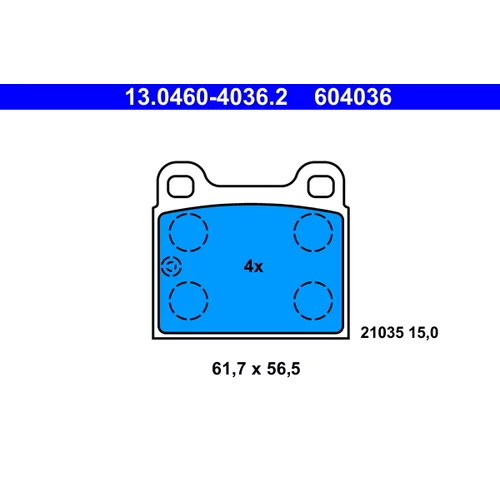 Sada brzdových platničiek kotúčovej brzdy ATE 13.0460-4036.2