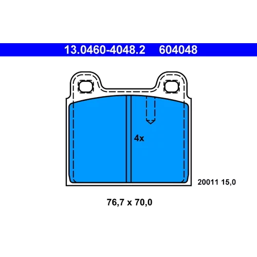Sada brzdových platničiek kotúčovej brzdy ATE 13.0460-4048.2