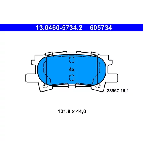 Sada brzdových platničiek kotúčovej brzdy ATE 13.0460-5734.2