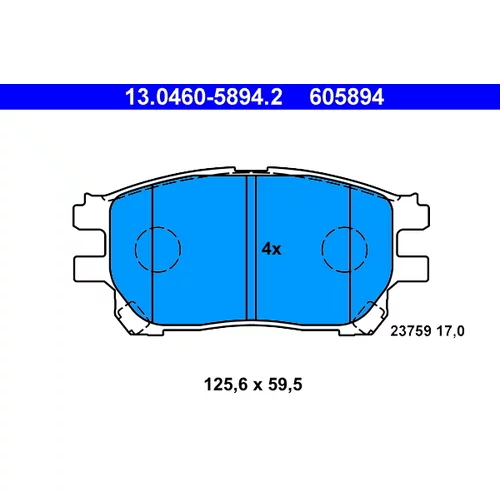 Sada brzdových platničiek kotúčovej brzdy ATE 13.0460-5894.2