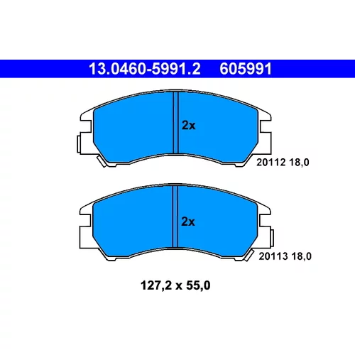 Sada brzdových platničiek kotúčovej brzdy ATE 13.0460-5991.2