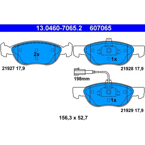 Sada brzdových platničiek kotúčovej brzdy ATE 13.0460-7065.2